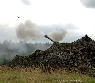 Camouflaged artillery