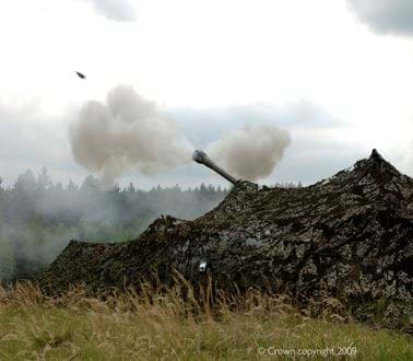 Camouflaged artillery 