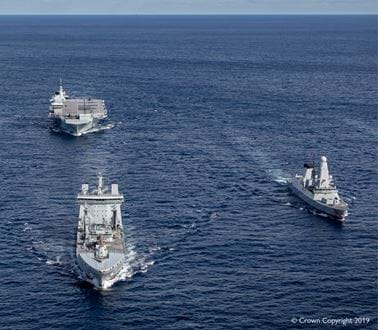 a fleet of warships