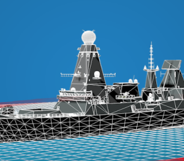 a digital representation of a warship