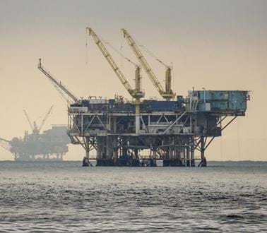 Oil rigs in the sea