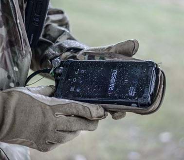 a soldier uses RESOLVE on a handset